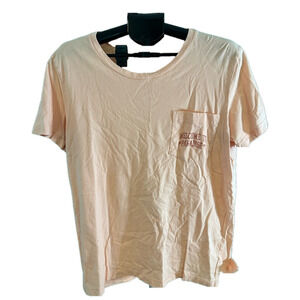 PINK VICTORIA’S SECRET ORANGE SHORT SLEEVE WELCOME TO PARADISE T SHIRT